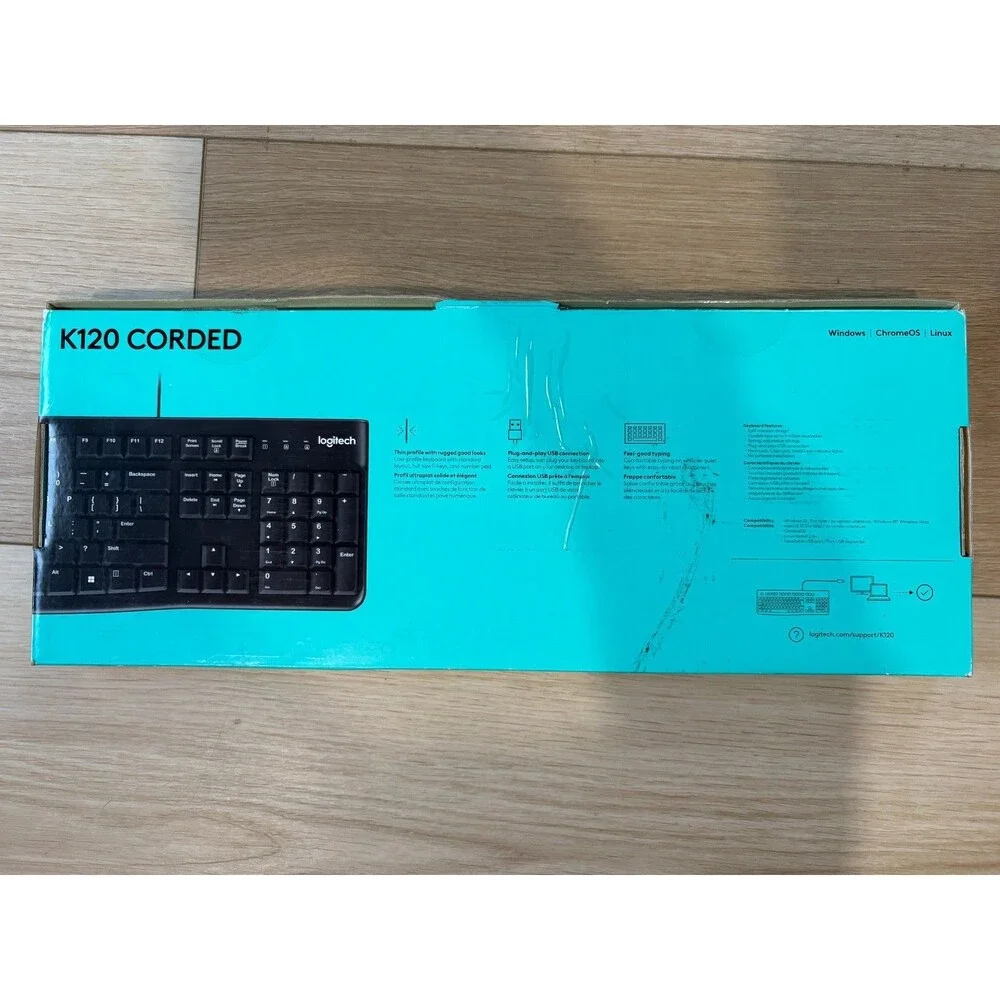 Logitech K120 Wired Keyboard for Windows Compatible with PC, Laptop - Black